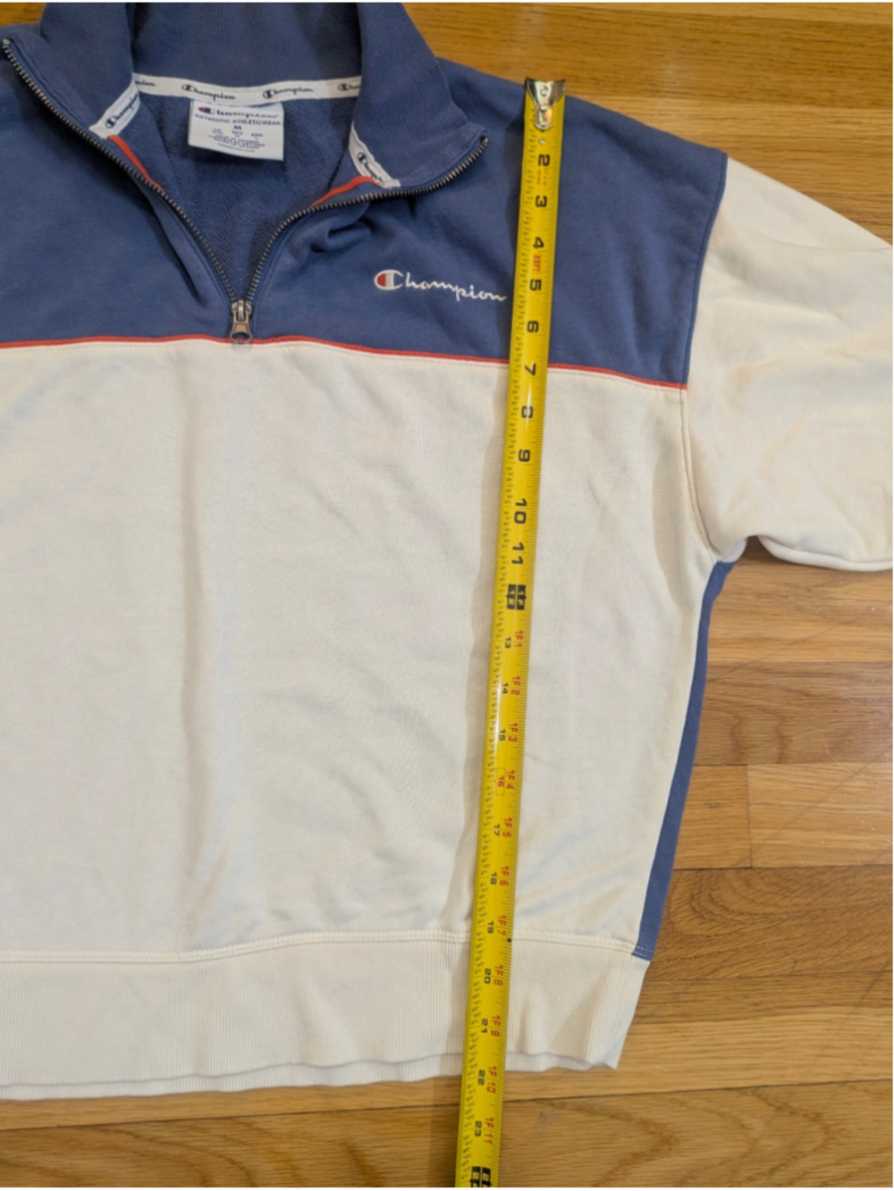Champion Colorblock 1/4 Zip Sweatshirt Medium - Picture 9 of 12
